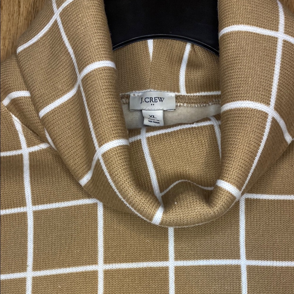 J. Crew Tan and White Sweater